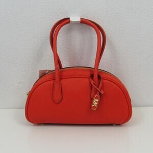 NWT Michael Michael Kors Lulu Small Pebbled Leather Satchel Optic Orange Mini